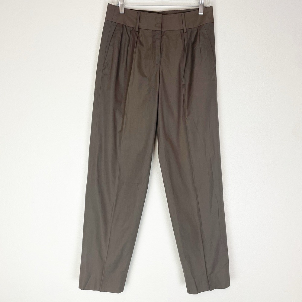 Akris Olive Brown Pleated Trousers